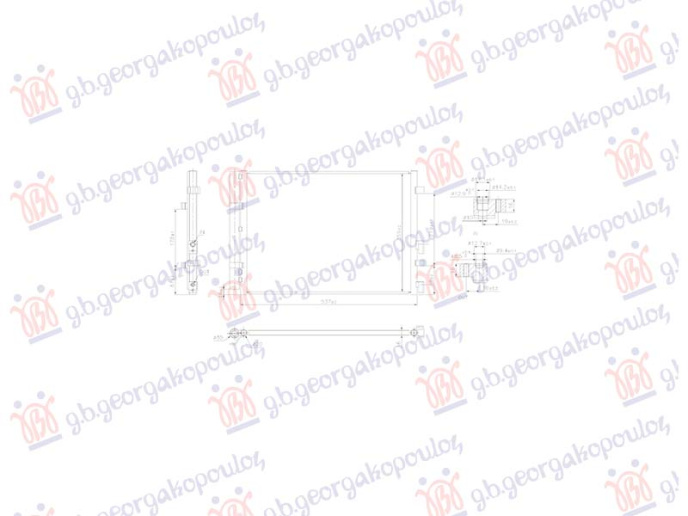 Radiator kondicioneri 1.0 T-GDi Benzinë -1.1-1.4 CRDi Dizel (500x370x16) (KOYO)