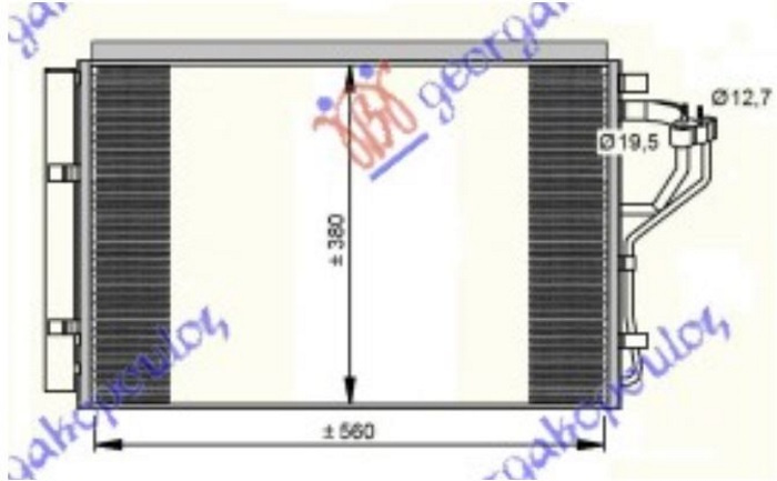 Radiator kondicioneri 1.4-1.6i Benzinë(555x385x16) (KOYO)