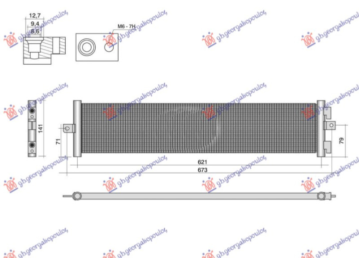 Radiator kondicioneri (621x130x16) (NRF)
