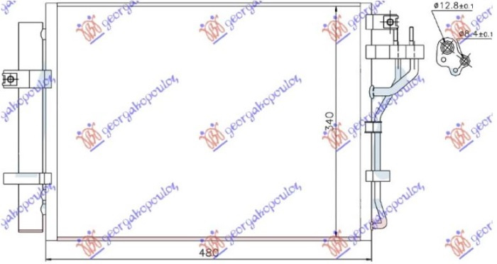 Radiator kondicioneri për të gjitha modelet benzinë (440X340X16) (NRF)