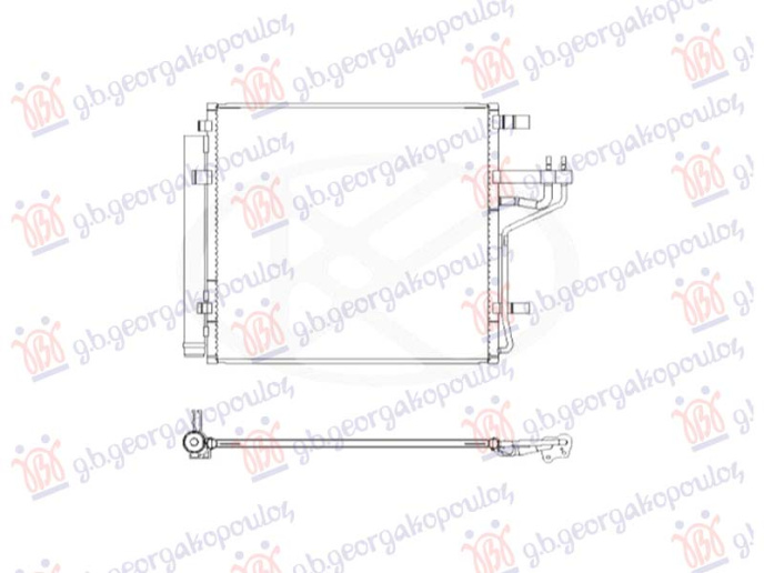 Radiator kondicioneri 1.0-1.2 Benzinë (tub 12.7/17) (447x398x12) (KOYO)