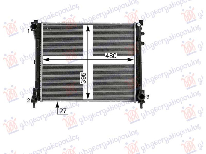 Radiator 0.9 benzinë-1.3 dizel (480X392X34) (MARELLI)