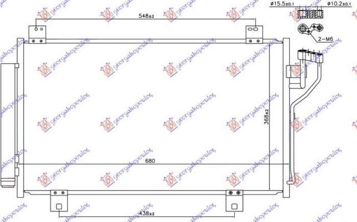 Radiator kondicioneri për të gjitha modelet benzinë (658X368X16) (GAS R134) (KOYO)