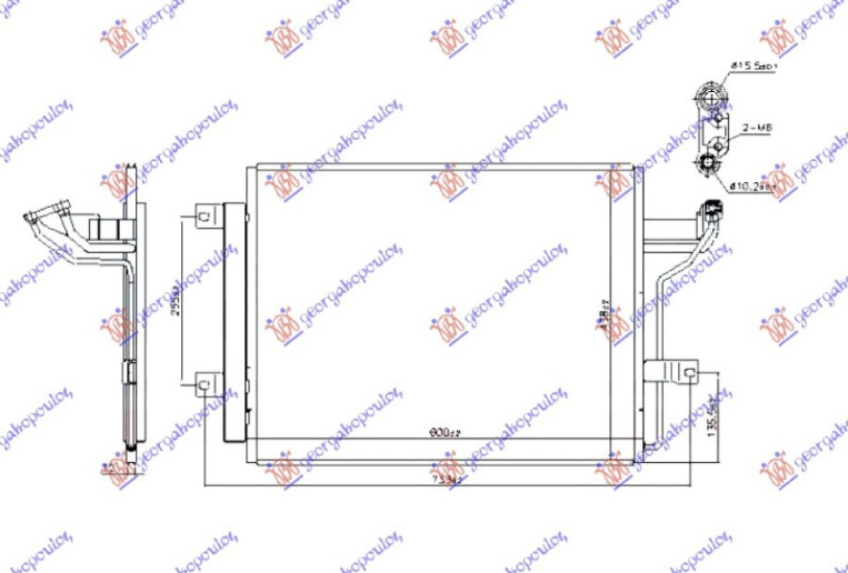 Radiator kondicioneri 1.5-2.0 Benzinë - 2.0 Hibrid (600x438) (KOYO)