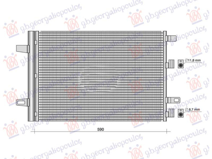 Radiator kondicioneri për të gjitha modelet Benzinë-Dizel (570x430x12) (NRF)