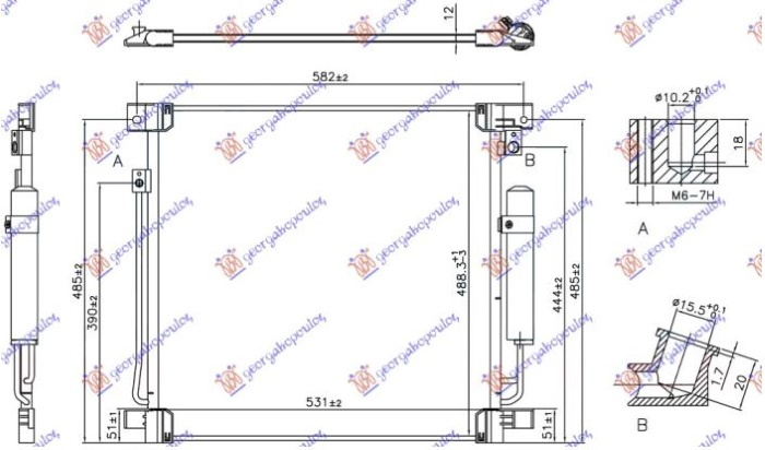 Radiator kondicioneri për të gjitha modelet (515X503X12) (KOYO)