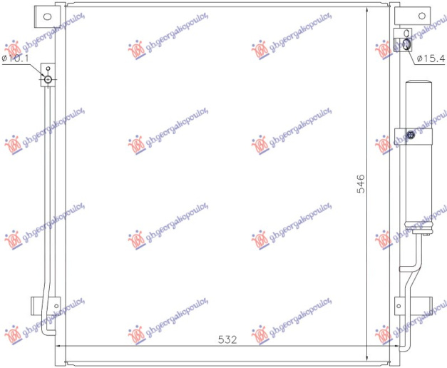 Radiator kondicioneri 2.2-2.4 Dizel (532x562x12) (KOYO)