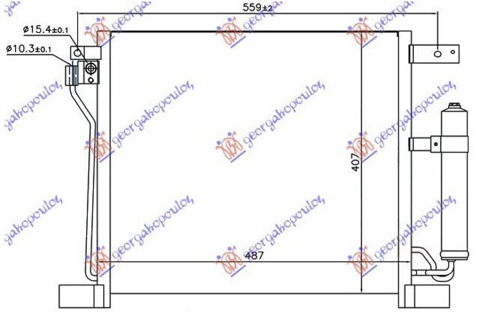 Radiator kondicioneri 1.6 DIC Turbo Benzinë (485x400x16) (KOYO)