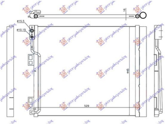 Radiator kondicioneri 1.5 dCi Dizel (490x450x16) (KOYO)