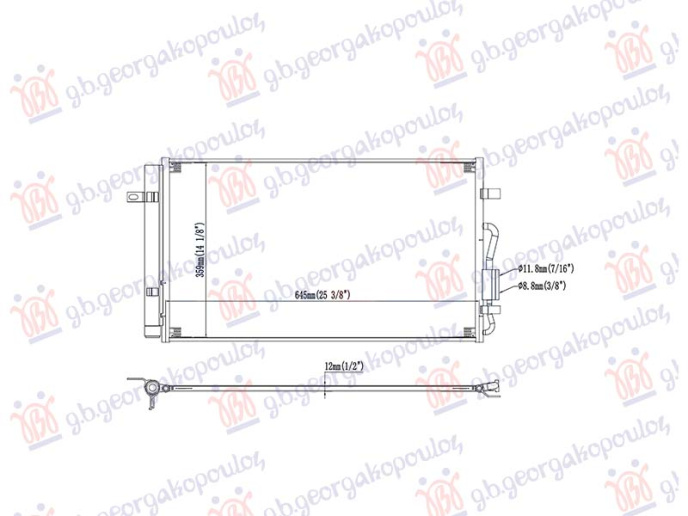 Radiator kondicioneri 1.6 Benzinë (643x345x12)