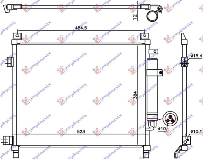 Radiator kondicioneri 1.2 Benzinë (490x385x12) (KOYO)