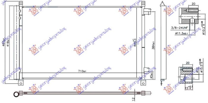 Radiator kondicioneri 2.0-2.5 16v Benzinë (710x400x12) (KOYO)