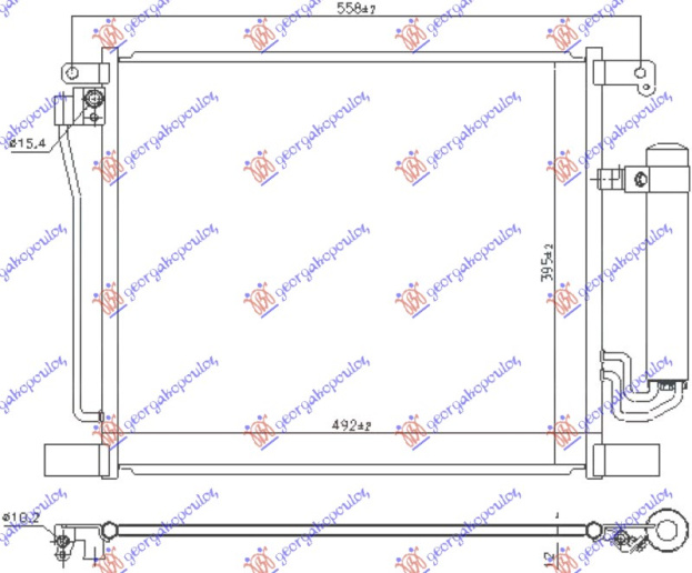 Radiator kondicioneri 1.2 DIG-T-1.6 DIG-T Benzinë (492x395) (KOYO)