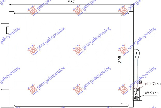 Radiator kondicioneri benzinë/dizel (500X410) (KOYO)