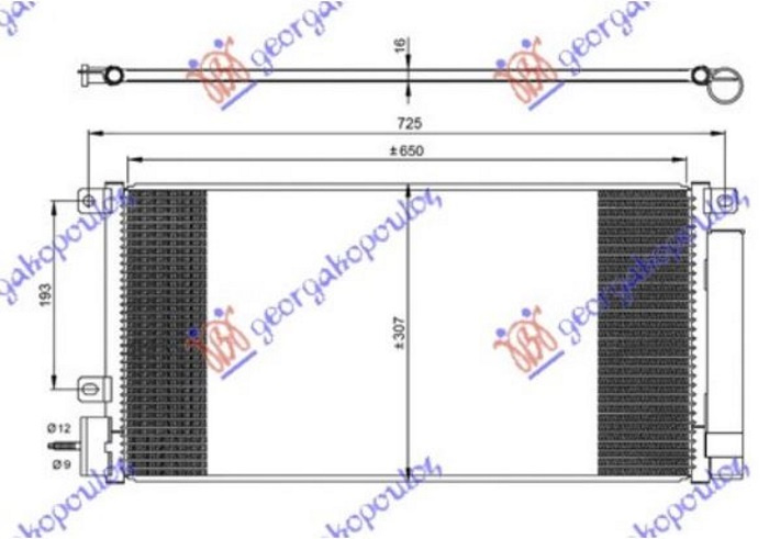 Radiator kondicioneri 1.4i 16v Turbo Benzinë (650x310x16) (MARELLI)