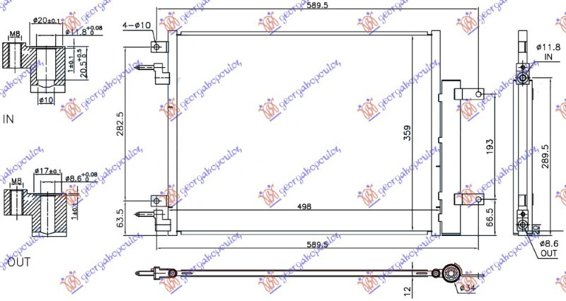 Radiator kondicioneri për të gjitha modelet (460X360X12) (KOYO)