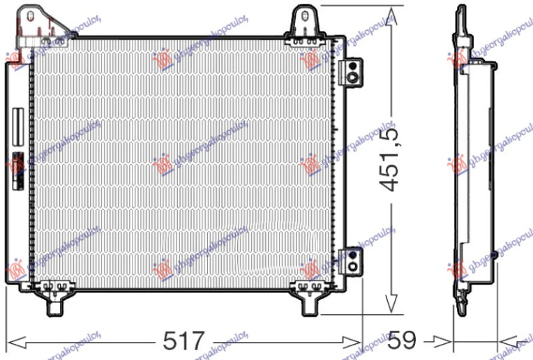 Radiator kondicioneri A/C 1.2 Benzinë-1.5 Dizel (455x363x12)