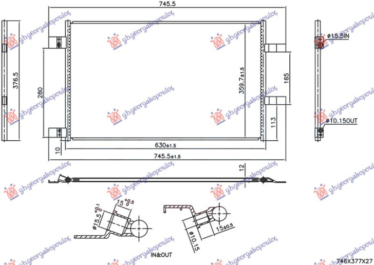 Radiator kondicioneri 1.5 Dci Dizel (598x370x12)