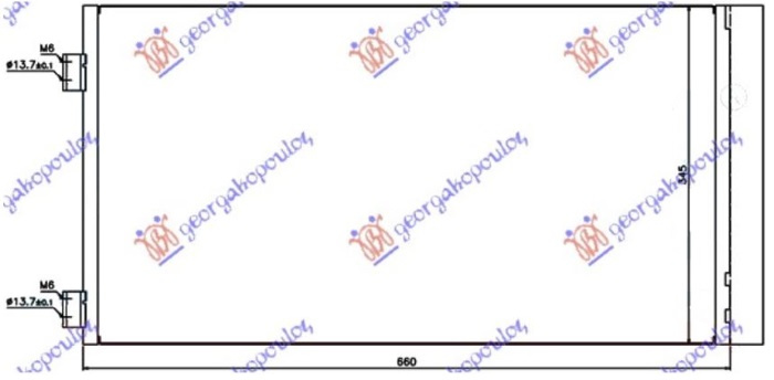 Radiator kondicioneri benzinë/dizel (625X330X12) (KOYO)