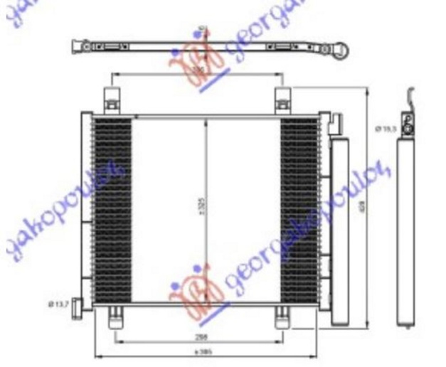 Radiator kondicioneri 1.0i -12V (400x330x16) (MARELLI)