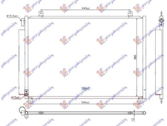 Radiator kondicioneri 1.0-1.2 I 16v - Hibrid Benzinë (565x385x12) (KOYO)
