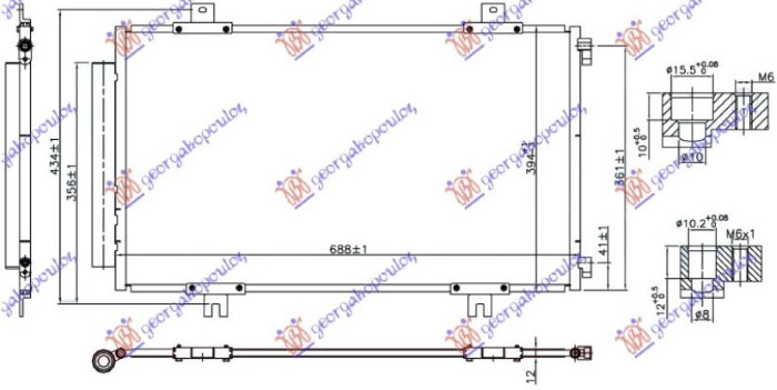 Radiator kondicioneri 1.6 16v Benzinë (688x394x12) (NRF)