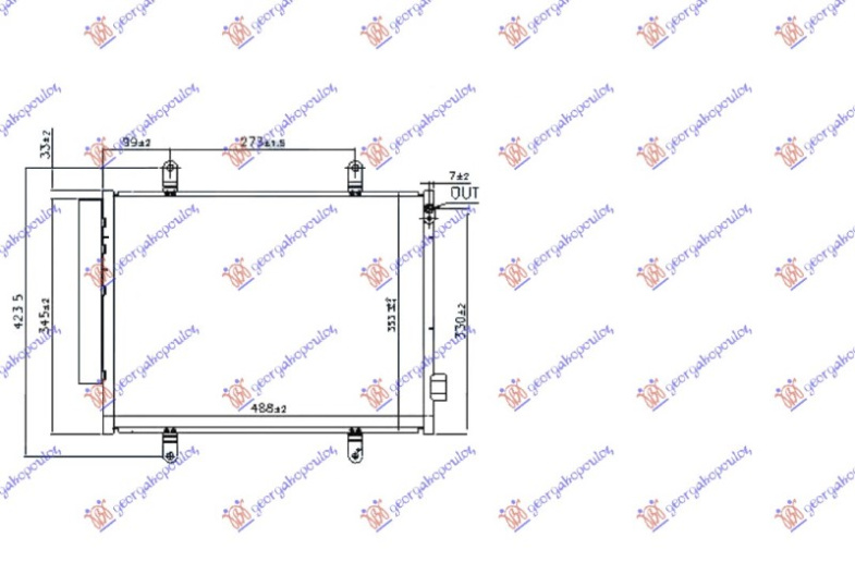 Radiator kondicioneri 1.0 Benzinë (488x353x12) (KOYO)