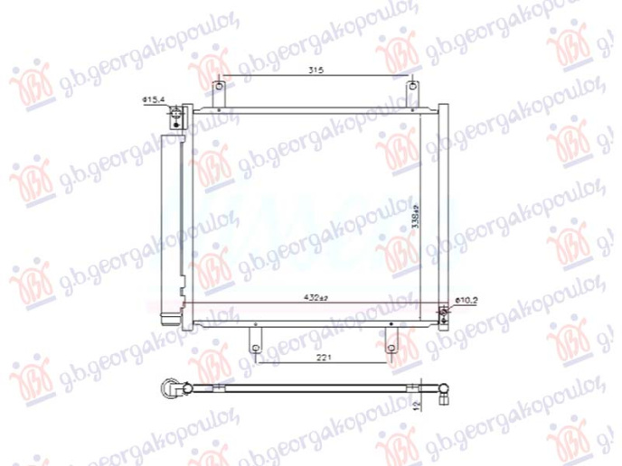 Radiator kondicioneri 1.5 Benzinë (400x340) (KOYO)