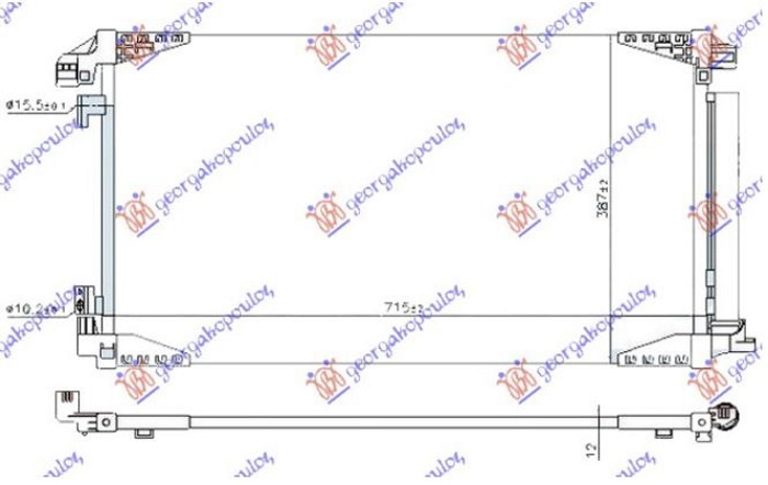 Radiator kondicioneri 1.2 Turbo Benzinë (690x400x12) (NRF)