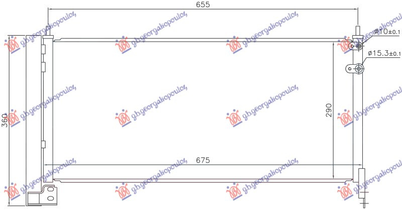 Radiator kondicioneri 1.8 Benzinë/Hibrid (marsh automatik)/(marsh manual) (675x290x16) (KOYO)