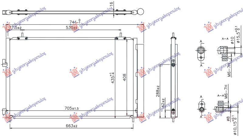 Radiator kondicioneri për të gjitha modelet Benzinë/Dizel (665x415x16) (KOYO)