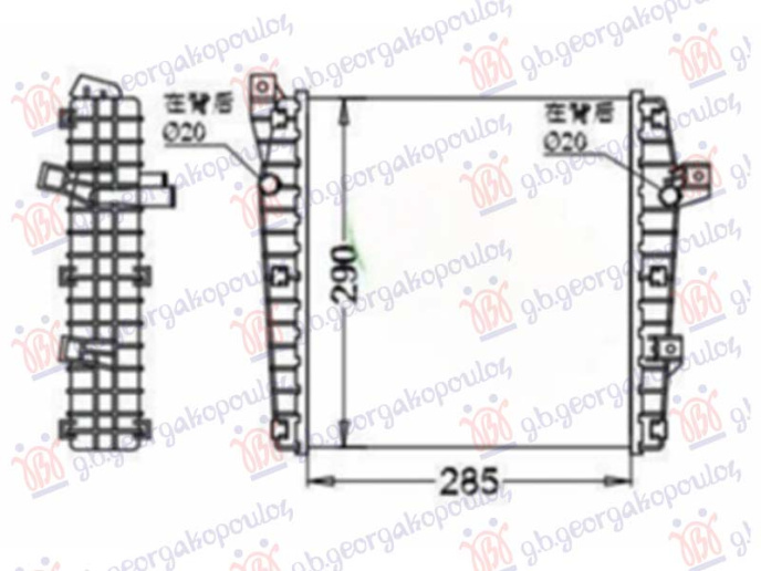 Radiator shtesë 3.0 TSI hibrid (marsh automatik) (qendror) (268x287) (VALEO)