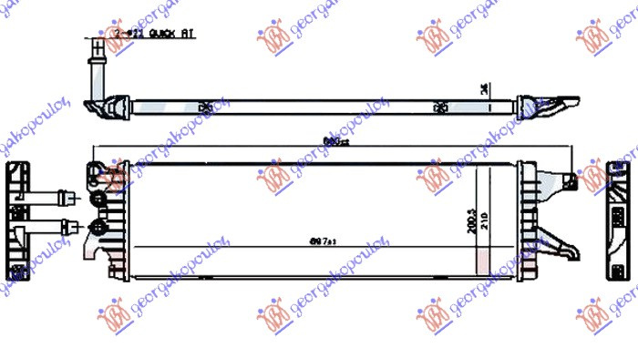 Radiator shtesë 2.0 TDi (62/75Kë) dizel (695x210x26) (VALEO)
