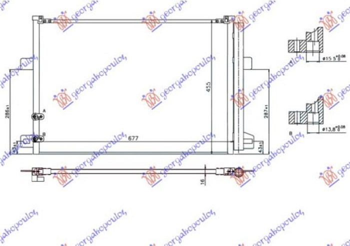 Radiator kondicioneri për të gjitha modelet benzinë/dizel (640X440X16) (KOYO)