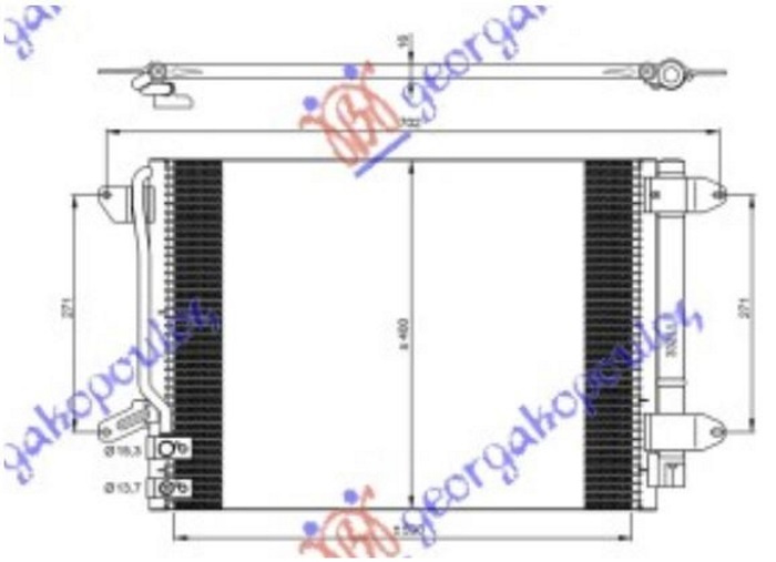 Radiator kondicioneri benzinë/dizel (540X370X16) (KOYO)