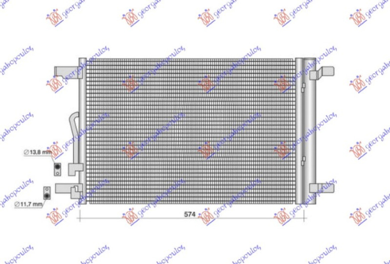 Radiator kondicioneri 1.4-1.5-2.0 TSI Benzinë - 2.0 TDI Dizel (576x388) (KOYO)