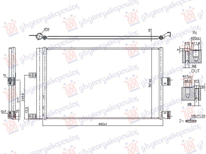 Radiator kondicioneri (642x391x16) (KOYO)
