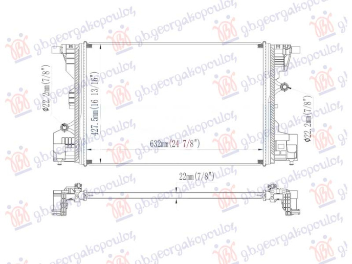 Radiator shtesë benzinë/dizel (632x423) (NRF)