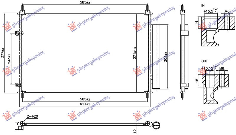 Radiator kondicioneri 1.2-1.3-.1.6 Benzinë (588x367x16) (NRF)