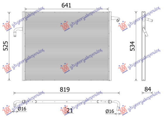 Radiator shtesë 2.0 benzinë/hibrid (641x525x21) (NRF)