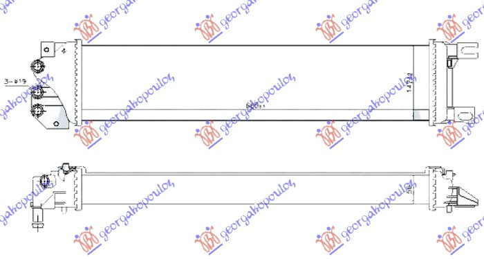 Radiator shtesë 1.5 ECOBOOST benzinë - 1.6 TDCi ECONETIC dizel (665X140X56) (NRF)