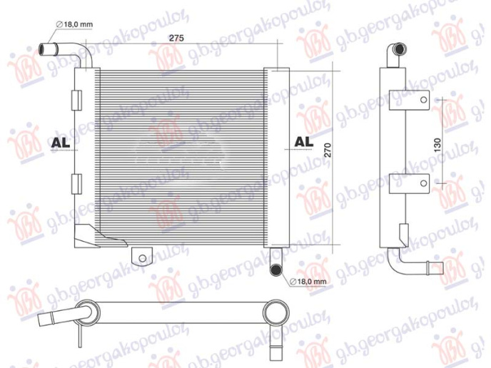 Radiator shtesë 2.0 D dizel (275x270x32) (NRF)