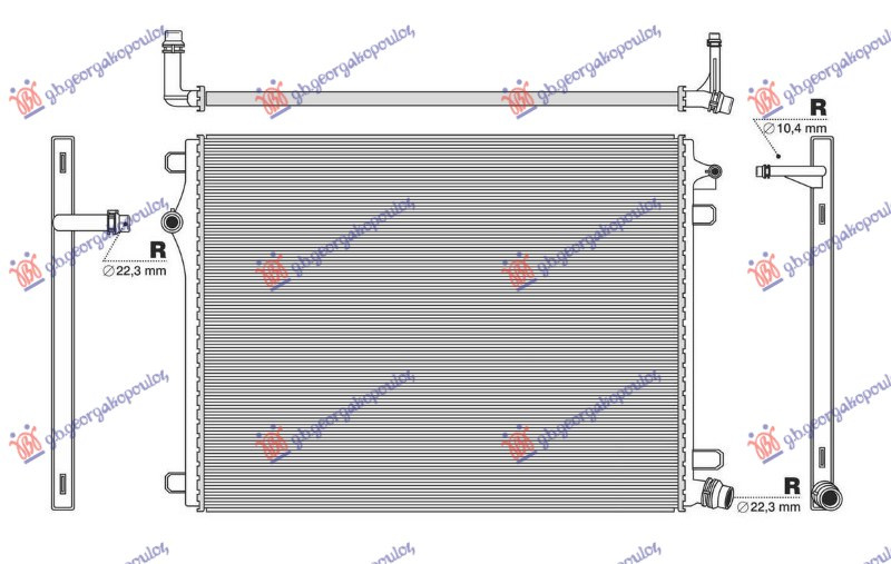 Radiator shtesë 1.5/2.0 benzinë/hibrid -2.0dizel/hibrid (634x470) (NRF)
