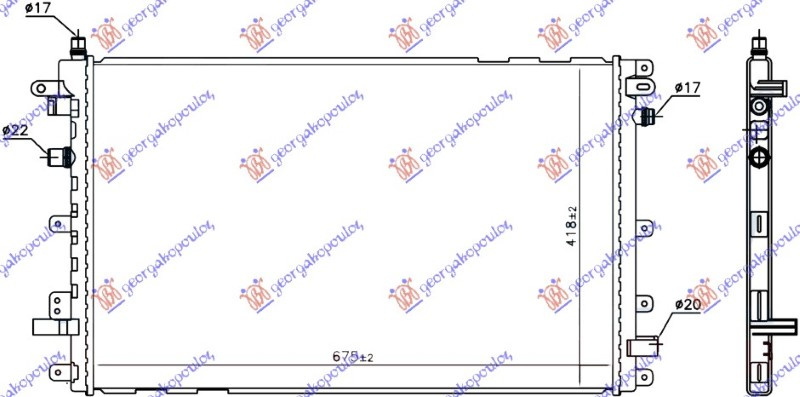 Radiator shtesë hibrid (675x435x16)