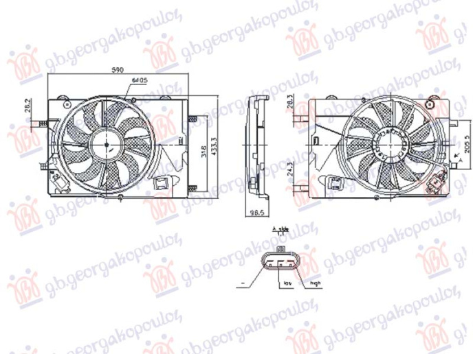 Ventilator ftohjeje (tek) (405MM) (3 pinë)