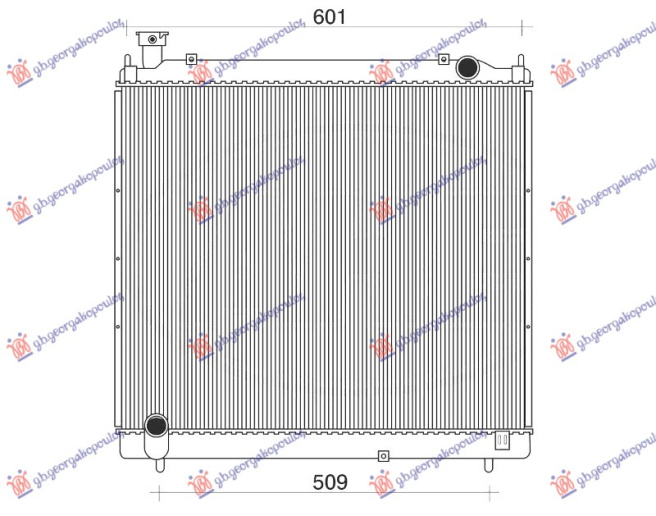 Radiator benzinë - 2.4 dizel (525x625x26)1995-2001 (VALEO)