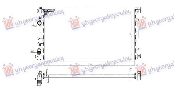 Radiator 1.9-2.2-2.5-3.0 dCi dizel +/- AC (727x389) 2003- (NRF)