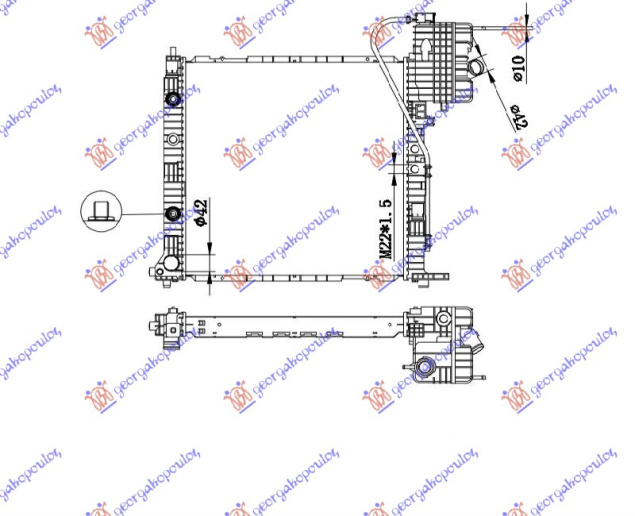 Radiator benzinë/dizel  manaul/automatik (570x560) (NRF)