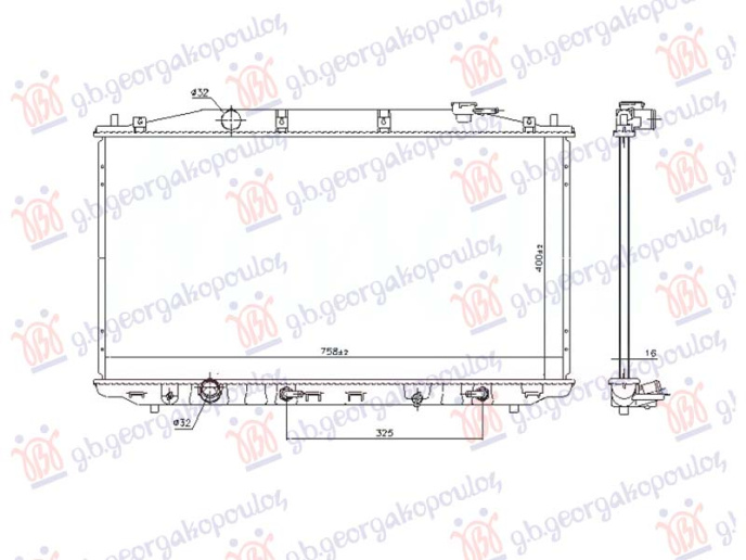 Radiator 2.0-2.4 benzinë automatik (400x760x26) (VALEO)