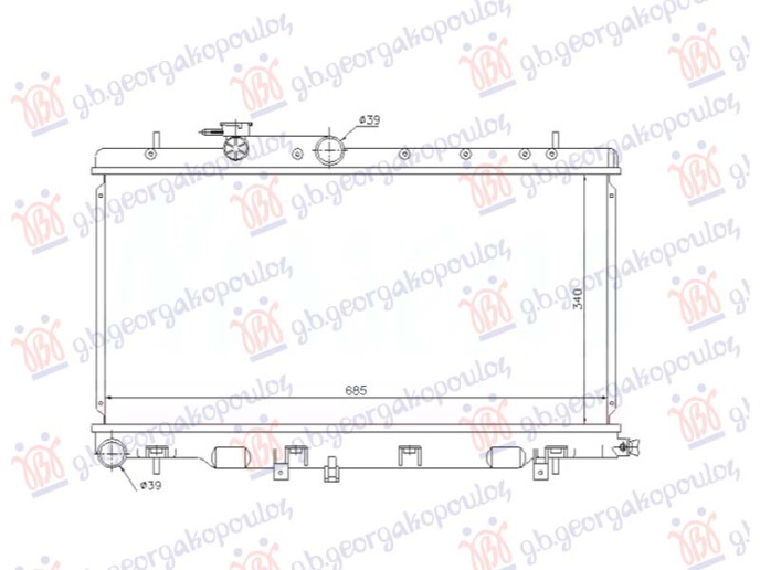 Radiator 1.6-2.0-2.5 benzinë (340x686x16) (VALEO)
